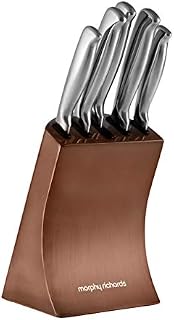 Morphy Richards Accents 974819 5 Piece Knife Block with High Grade Polished Stainless Steel, Copper