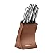 Price comparison product image Morphy Richards 974819 Accents 5 Piece Knife Block with High Grade Polished Stainless Steel Blades, Copper Knife Block