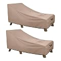 ULTCOVER Waterproof Patio Lounge Chair Cover Heavy Duty Outdoor Chaise Lounge Covers 2 Pack - 76L x 32W x 32H inch