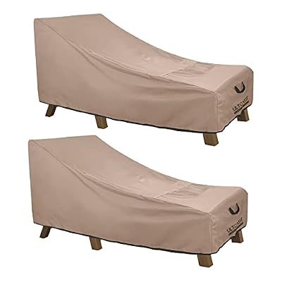 ULTCOVER Waterproof Patio Lounge Chair Cover Heavy Duty Outdoor Chaise Lounge Covers 2 Pack - 76L x 32W x 32H inch