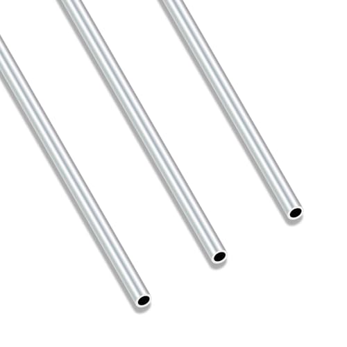 iMeistek 6063 Aluminium Round Tube, 250mm Length 5mm OD 3mm ID Seamless Straight Round Tubing for Industrial, Decorative, Architectural (3PCS)