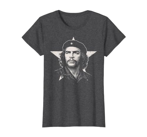 Che Guevara Shirt Star Rebel T-Shirt, Women, Dark Heather Grey, X-Small