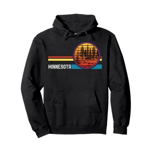 Retro Vintage Minnesota Mn 80s Lake Forest Mountain Sunset Pullover Hoodie
