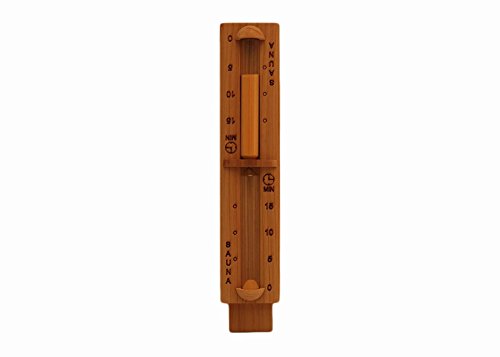 The Sauna Place Cedar and Glass 15 Minute Sauna Sand Timer with Swivel Base Rotating Wooden Sauna Timeglass (2 3/4" x 13 3/4")