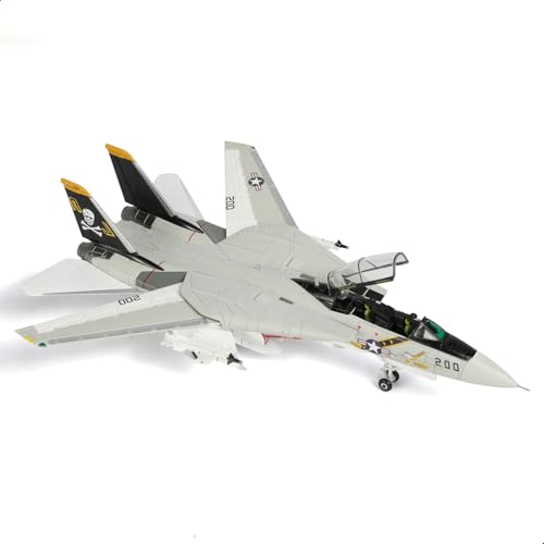 SEBUNAS Metal Die-Cast F-14 Tomcat Fighter Jet Model 1/72 US Navy VF-84 Jolly Rogers Military Aircraft Miniature Airplane Collectible Gift for Aviation Enthusiasts & Adults