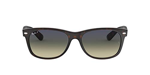 Ray-Ban RB2132 New Wayfarer Sunglasses, Matte Havana/Polarized Green Gradient, 55 mm