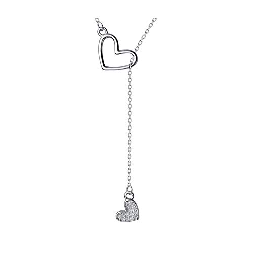 Collier double cœur argent 925 véritable, le bijou discret à porter au quotidien