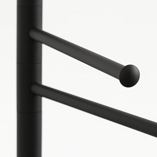 Relaxdays Handtuchständer, HxBxT: 78 x 33,5 x 14 cm, Edelstahl, 2 bewegliche Stangen, stehender Handtuchhalter, schwarz