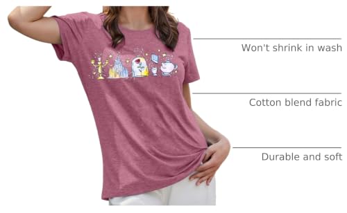 Image of Magic Kingdom Shirt for Women Believe in the Magic T Shirt Castle Graphic Tops Summer Vacation Tops