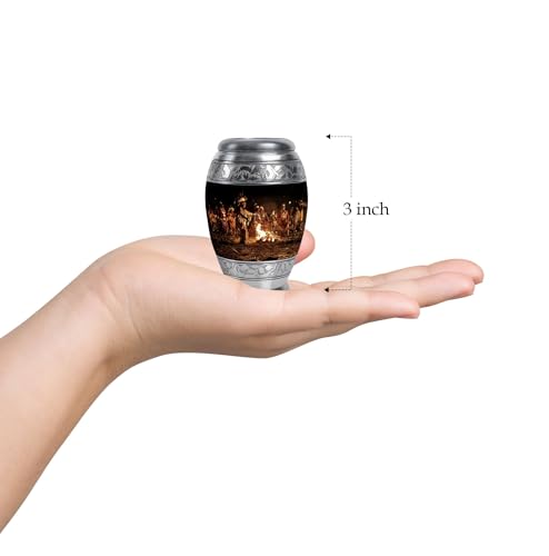 Image of Native American Themed Urns - Ashes Keepsake - Cremation Memorial - Cremation Urns for Burial - Urns for Ashes Adult Female Mom - (3 inch Pack of 1)