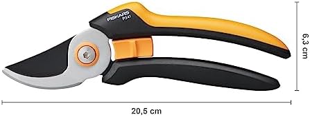 Fiskars Bypass Garden Pruners L, Solid, P341, for Fresh Branches and Twigs, Non-Stick Coated, Stainless Steel Blades, Length: 20.5 cm, Black/Orange, 1057164 - Thumbnail 4