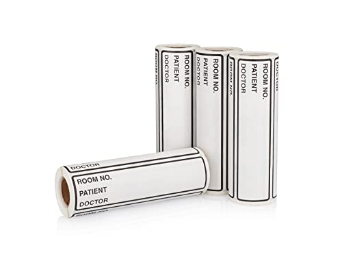 Image of Carstens Patient I.D. Adhesive Medical Chart Labels for 1.5 inch - 4 inch Ring Binder Spines - Pre-Printed Sticker Labels (Room No. / Patient /Doctor), 5 3 /8 inch x 1 3 /8 inch, Roll of 200, White, 4 Pack
