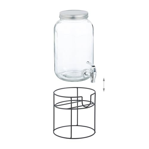Distributeur de boisson en verre 3,3 L avec support et couvercle - 7