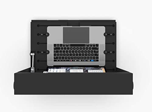 VERSATABLES Laptop Wall Mount Computer Station | USA Made | Fits up to 18" Laptop | Metal | Turn-Key Lock | Computer Wall Safe | Wall Mount | Black - Thumbnail 4