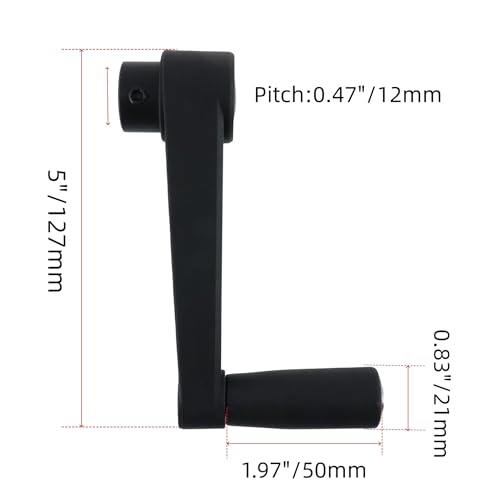 Image of 1 Set 5 Inch Nylon Crank Handle for Industrial Machinery | 12mm Round Hole, Foldable Rotatable Design, Construction, Woodworking Projects, Furniture Maintenance, Cutting Process