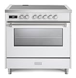 Verona VUFSIE365W 36 inch Ultima Collection Freestanding Induction Range with 5 Induction Elements, 5.0 cu. ft. Oven Capacity in White