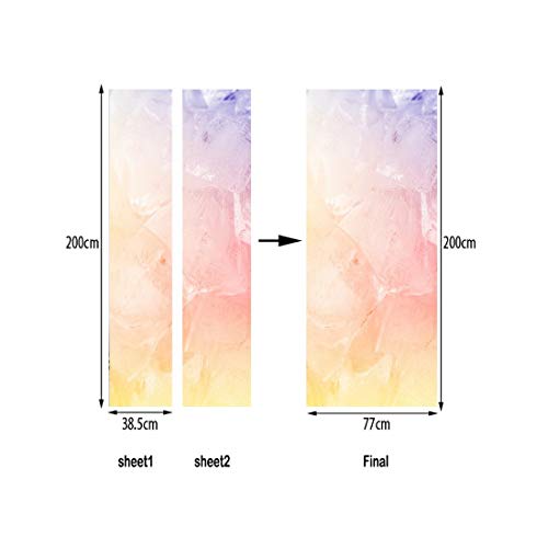 Sticker porte 3D aquarelle abstraite en vinyle deco 77x200 cm - 4