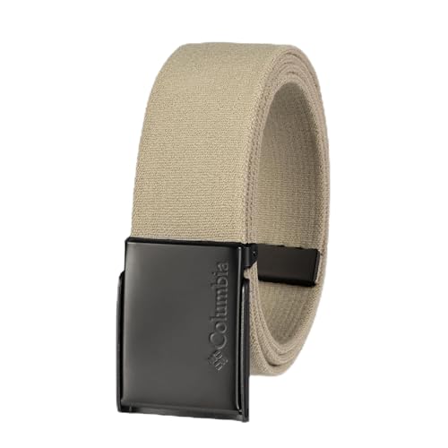 Columbia Men's Stretch Web Military Buckle Belt, Khaki, One Size