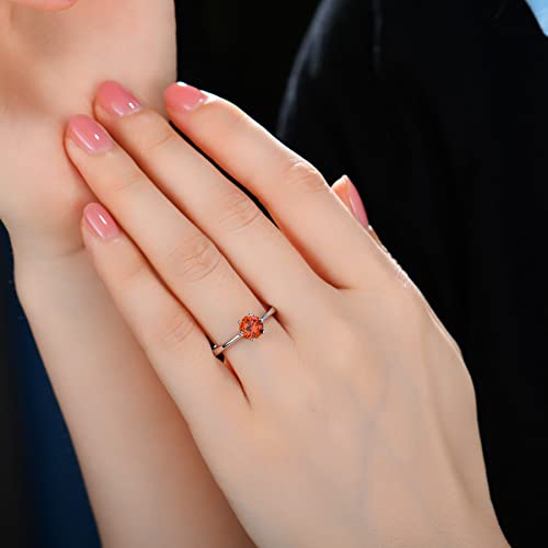 YL Solitaire Engagement Rings 925 Sterling Silver 18K White Gold Plated Round 6mm Birthstones Wedding Jewelry for Women3