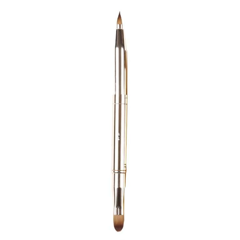 Double Headed Extendable Lip Brushes, 2-Piece Set, Portable Lipstick Applicator for Primer, 24 Count (golden)