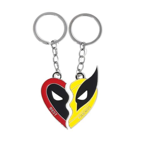 HSAJS 2 peças pulseira de casal Superhero Spider pulseiras de amizade com pingente de coração jóias presente de aniversário Natal dia dos namorados, Vermelho-3, Talla única