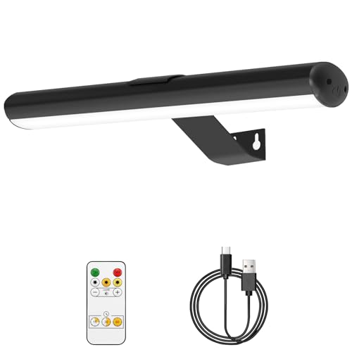 SIMDAO Wireless Picture Lights with Remote, 2 in 1 Rechargeable Battery Painting Light, Rotatable Light with 3 Lighting Modes, LED Picture Lights for Painting Arts Dartboard, Black