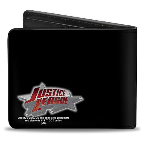 DC Comics Wallet, Bifold, Justice League Superhero Group Splatter, Vegan Leather2