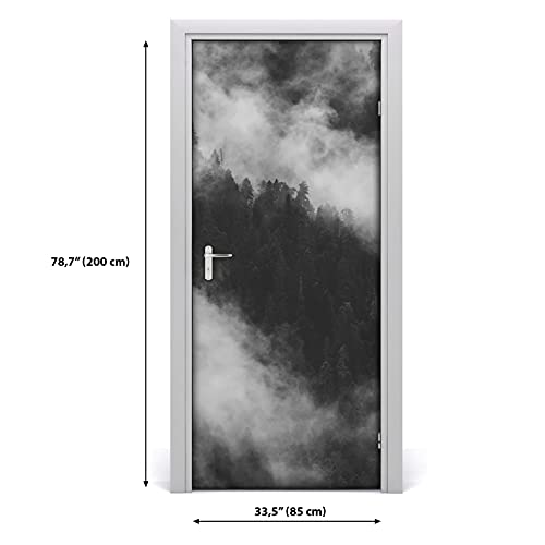 Papier peint pour porte forêt brumeuse pour créer un salon zen - 4