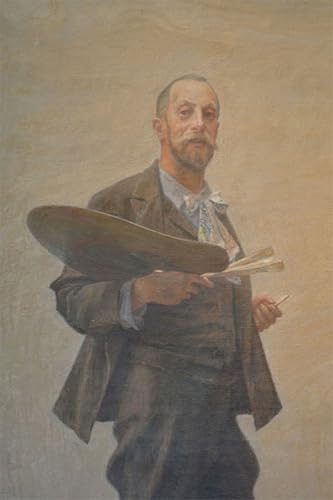 Art mural toile autoportrait Johan Axel Gustaf Acke affiche peinture salon 60x90cm
