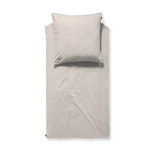 Damai Juego de funda nórdica de algodón orgánico (135 x 200 cm, 80 x 80 cm), diseño de abedul