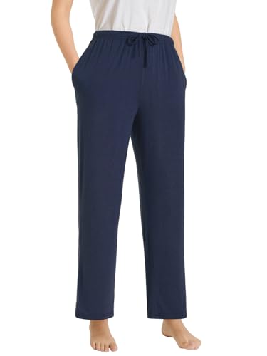 Pintage Women's Petite Pajama Pants Soft Petite Length PJ Bottoms XL Navy 1 Pack