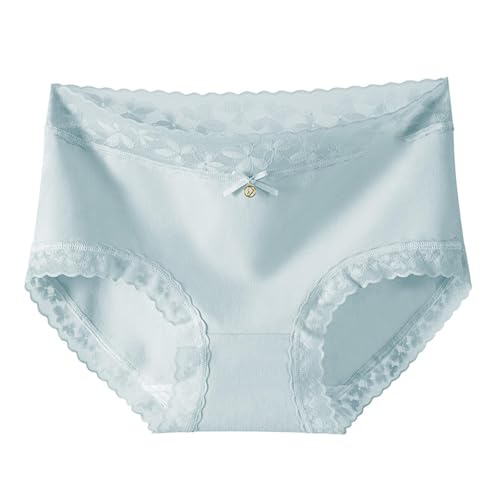 Lace Trim Hipster Panties for Women Comfortable Cotton Underwear Stretch High Waisted Ladies Cheeky Briefs