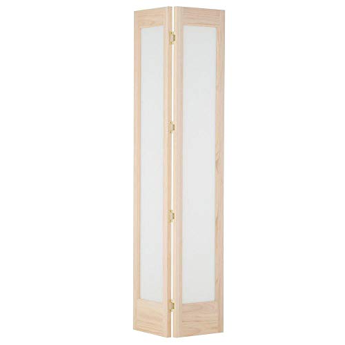 LTL Home Products 833726 Frosted Full Glass Bifold Interior Solid Wood