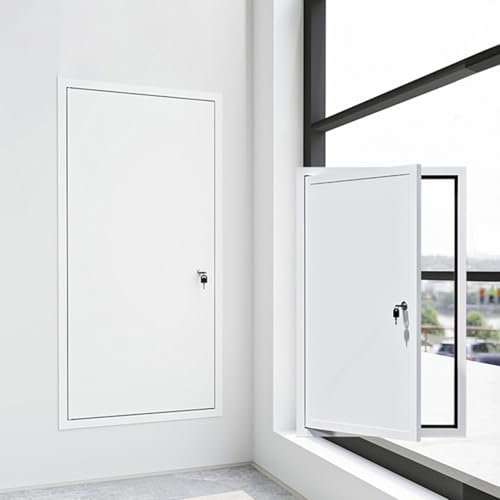 Puertas de Contadores Panel de acceso de aluminio con cerradura para puerta de inspección de plomería, resistente al agua, revisión de servicio, placa de acceso de 18 mm de espesor con cerra