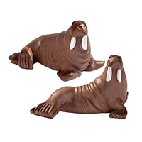 Toyvian 2pcs Resin Walrus Figurines Marine Animal Figures Miniature Realistic Ocean Decor for Diy Beach Scene Aquarium Display