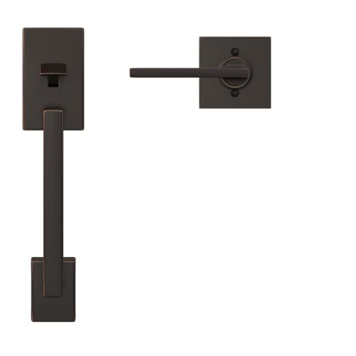 Image of SCHLAGE FE285 CEN 716 LAT COL 16-080 10-027 134 Front Entry Handleset Interior, Collins Trim, Aged Bronze