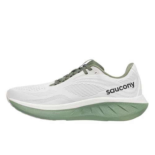 Saucony Men's Ride 18 - Zapatillas Deportivas, 138 White Olivine, 41 EU