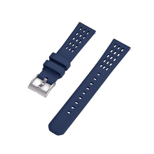 [JLIGONAFP] Porous Structure Quick Release Fluorine Rubber Watch Strap 20mm 22mm New Band(Blue 1,22mm)