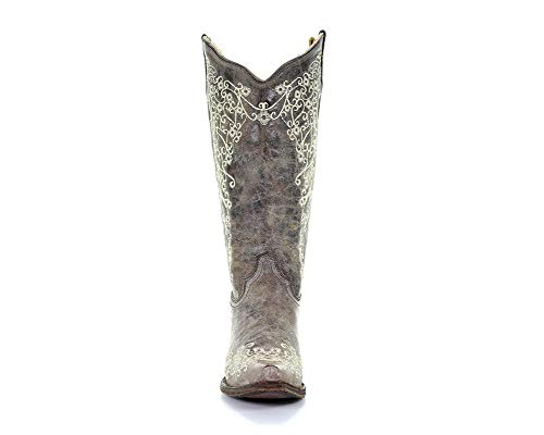 CORRAL Womens Snip Lisa Crater Bone Embroidery, Brown, 5.5M