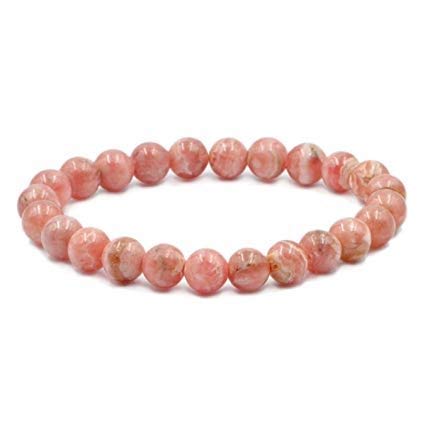 Bracelet Rhodochrosite Argentine extensible | Bijou en perles 10mm pour style unisexe