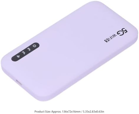 OPPWONG 5G Mobile Hotspot, WiFi6 Travel Router with Nano SIM Card Slot Support 16 Devices 6100mAh Battery, for High Speed Portable Internet Purple - 3