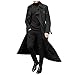 XL Gurt günstig Kaufen-FACAIAFALO Herren Herbst und Winter Langer Trenchcoat Zweireihig Mäntel Gürtel Lose Jacke zweireihiger Mantel mit lockerer Taille, Schwarz, herren wintermantel, XXL