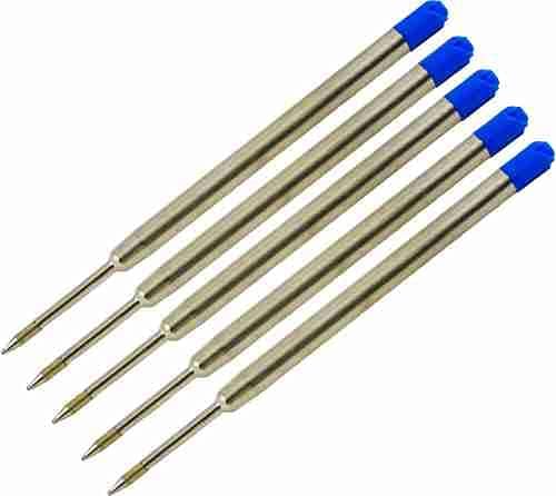 NOZOMI Jotter Ball Pen Refills Metal Blue Ink | Compatible with Parker & Similar Jotter Pens | Smooth Writing Metal Refills from – Set of 5