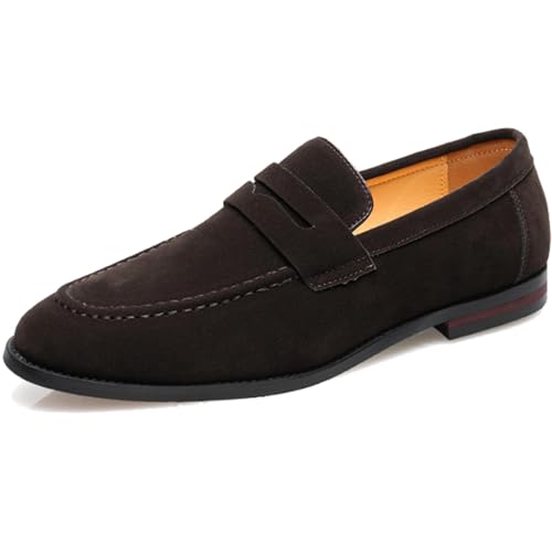 Men's Suede Dress Loafers Slip On Casual Shoes Lightweight Soft Penny Loafers Classic Moccasins Driving Shoes