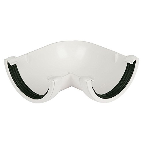Image of FLOPLAST 112mm Half Round 90 Degree Gutter Angle - White