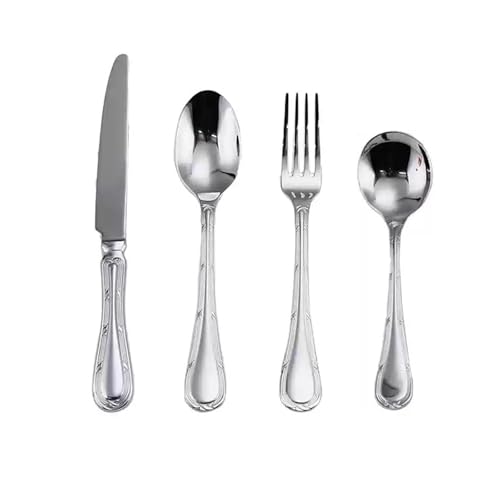48 Pieces Silverware Set,18/8 stainless steel set for 12,Flatware set Water droplet gold/silver, Fine Silverware set and Dishwasher Safe