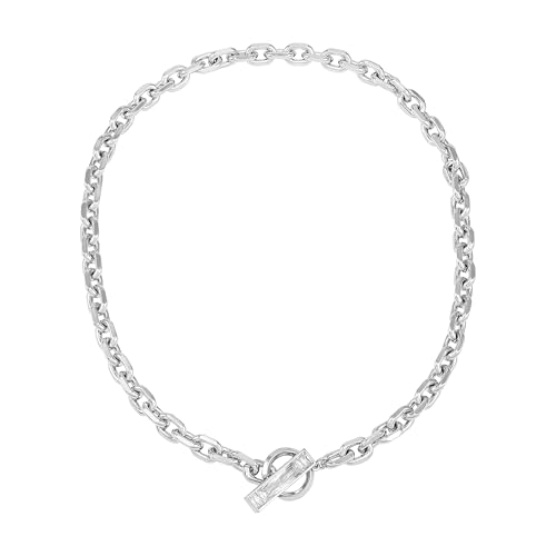Vince Camuto Silvertone Baguette Crystal Stone Toggle Necklace by Vince Camuto - Used condition - US$17.70