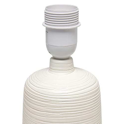 Simple Designs Lt2085-Off Textured Linear Pottery Ceramic Table Lamp, Off White #TOP6