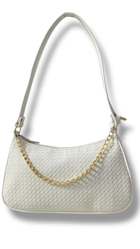 Image of DAISY STAR Woven Textured Shoulder Bag with Gold Chain Detail II Shoulder Handbag for Girl & Women II