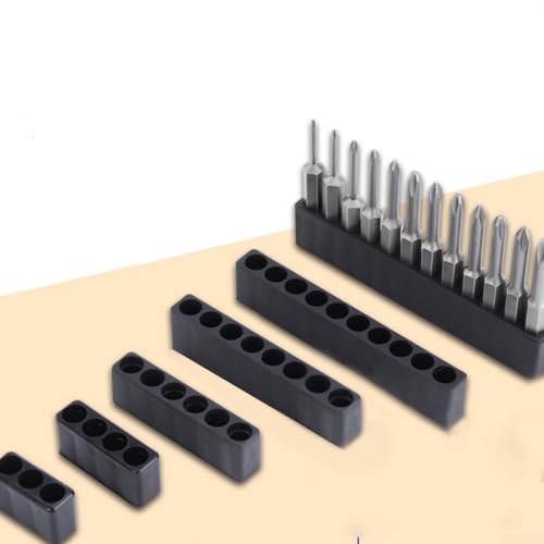 Porta punte per cacciavite con strisce di stoccaggio per organizzare accessori per utensili esagonali da 1/4 (6 fori)